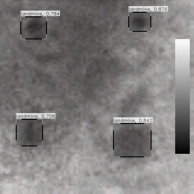 Image showing outlines of detected landmines